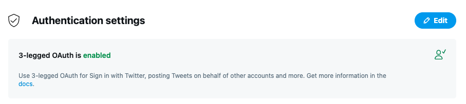 Visual representation of developer App authentication settings. 
