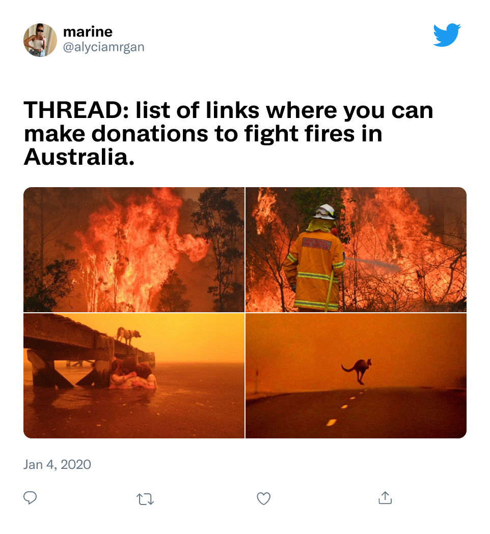 Tweet image about the Australian bushfires