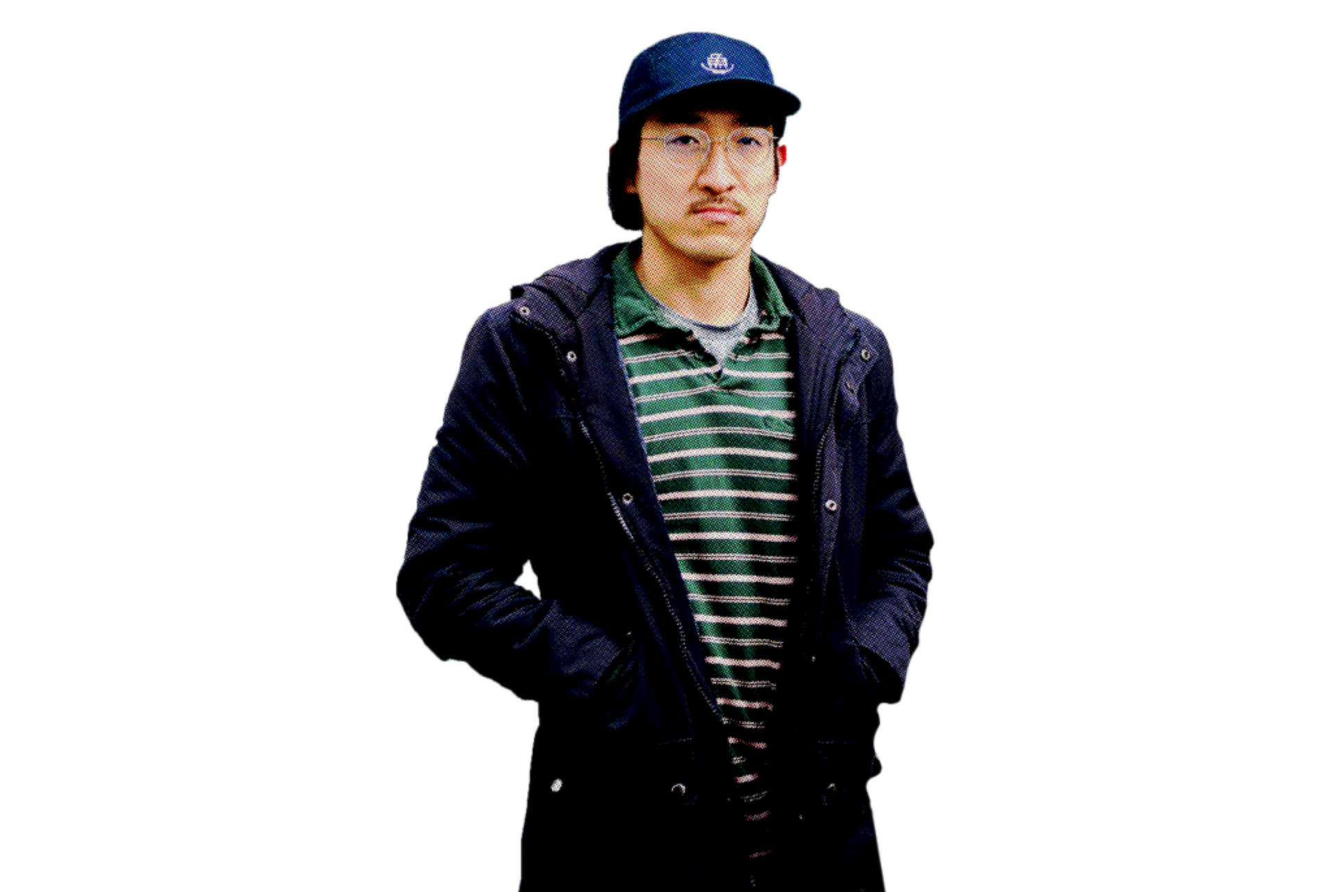 Smiling woman and man sharing phone with city view in the background