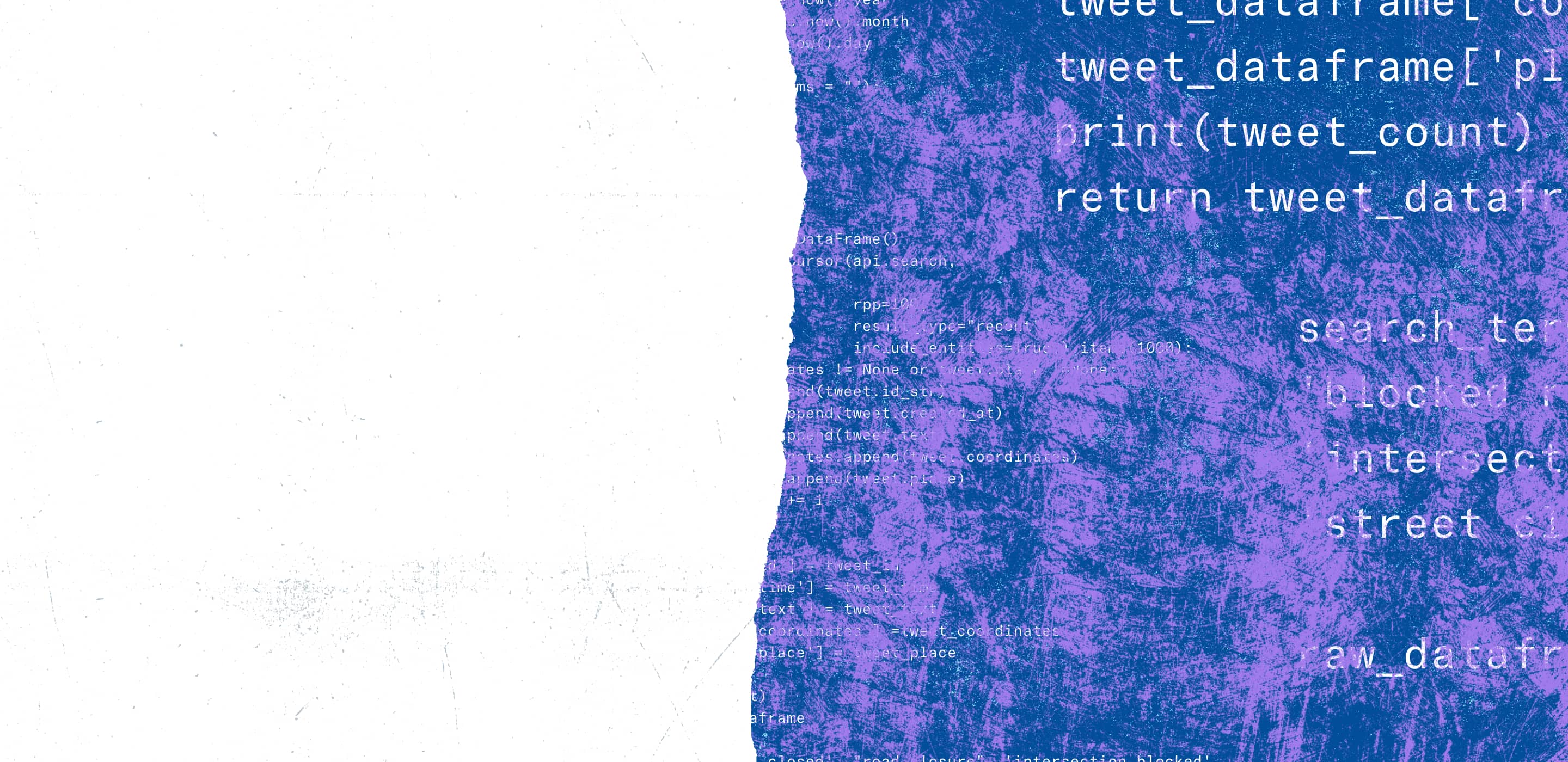 Samples of developer code on purple background