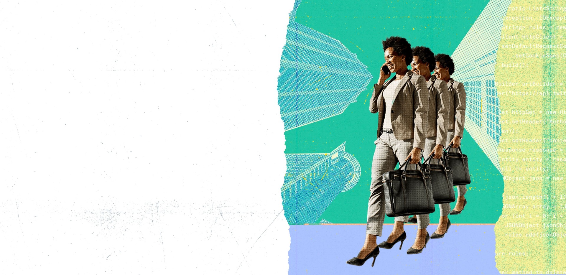 Professional woman walking with briefcase